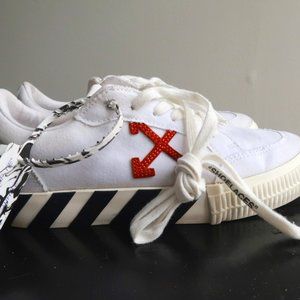 Off-White × Virgil Abloh| White Canvas Vulcanized Sneakers